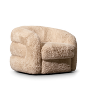 Front product view of the Aderente Fur Lounge Chair by DORSA