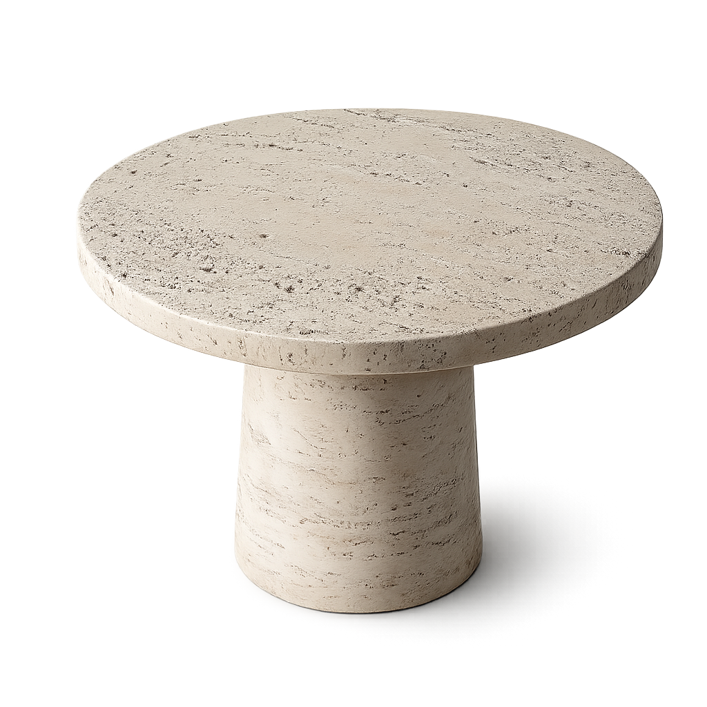 Alessio Travertine Side Table