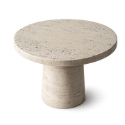 Front product view of the Alessio Travertine Side Table by DORSA