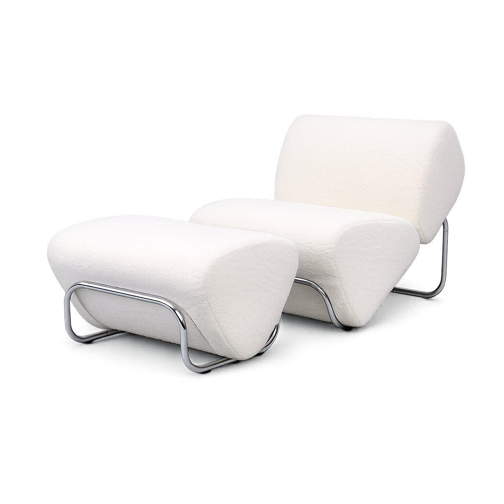 Di Moda Boucle Lounge and Ottoman