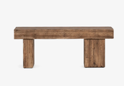 DORSA Trave solid wood block bench with asymmetrical supports
