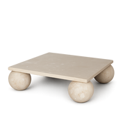 Front product view of the Pallo Travertine Coffee Table by DORSA