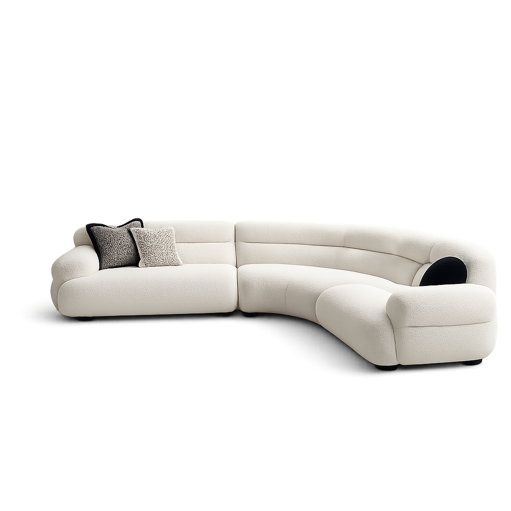 Santuario Boucle L-Shaped Sectional Sofa