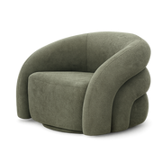 Front product view of the Semplicità Suede Lounge Chair by DORSA